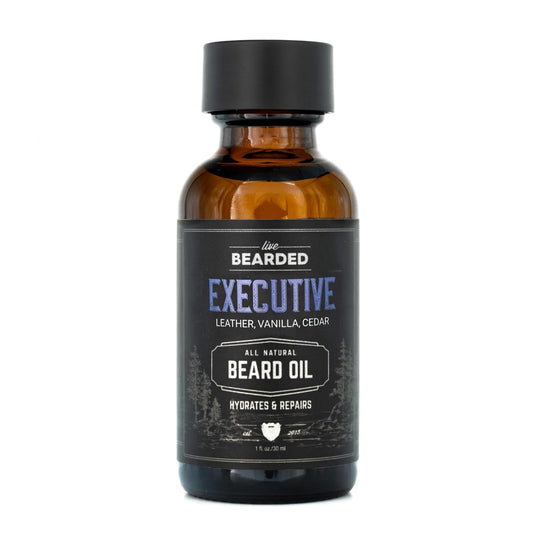 Premium Beard Oil - 1 Fl Oz All-Natural Jojoba for Men | Executive Cedar & Vanilla Scent | Soothes Dry, Flaky Skin