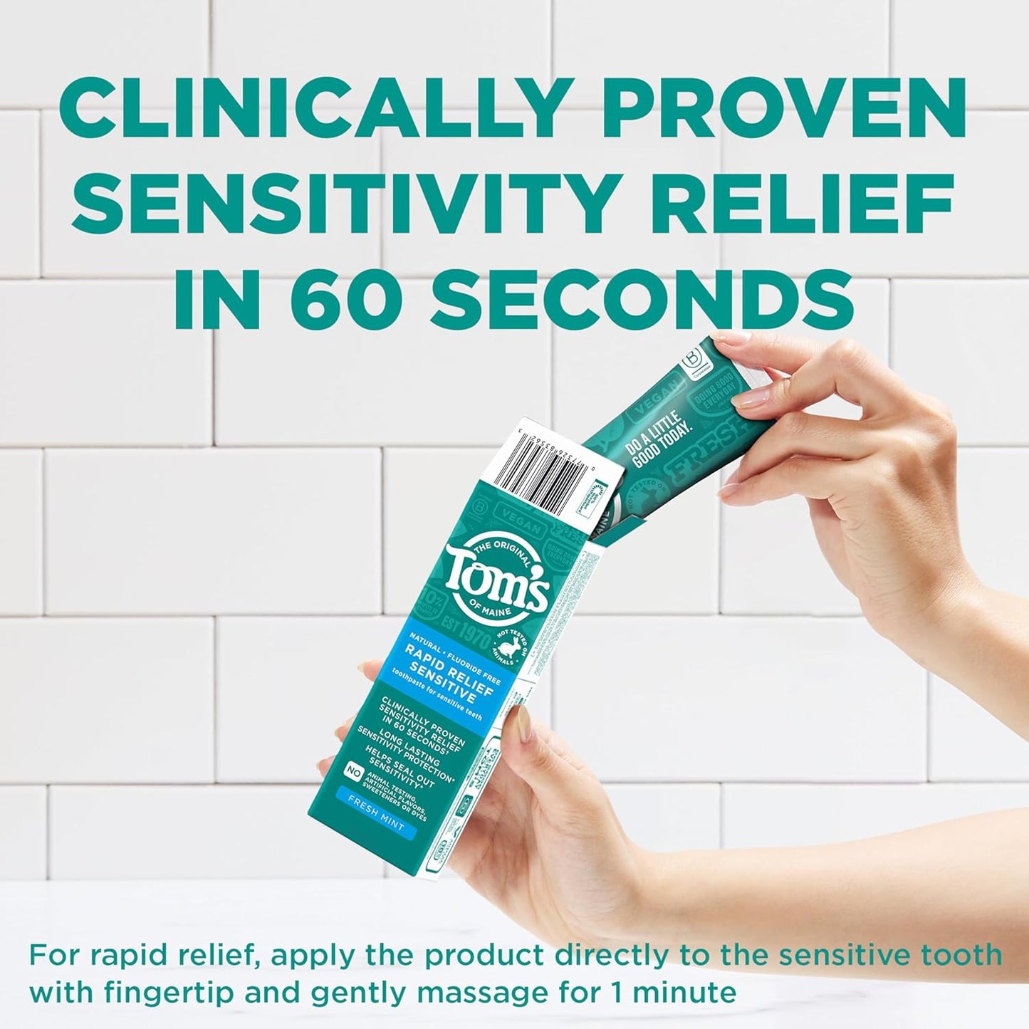 Fluoride-Free Sensitive Toothpaste - Rapid Relief, Fresh Mint, 4 oz - 3-Pack (Packaging May Vary)